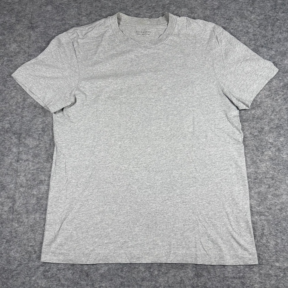 AllSaints T-Shirt Mens Medium Grey Good Relaxed Fit Cotton Crewneck Short Sleeve